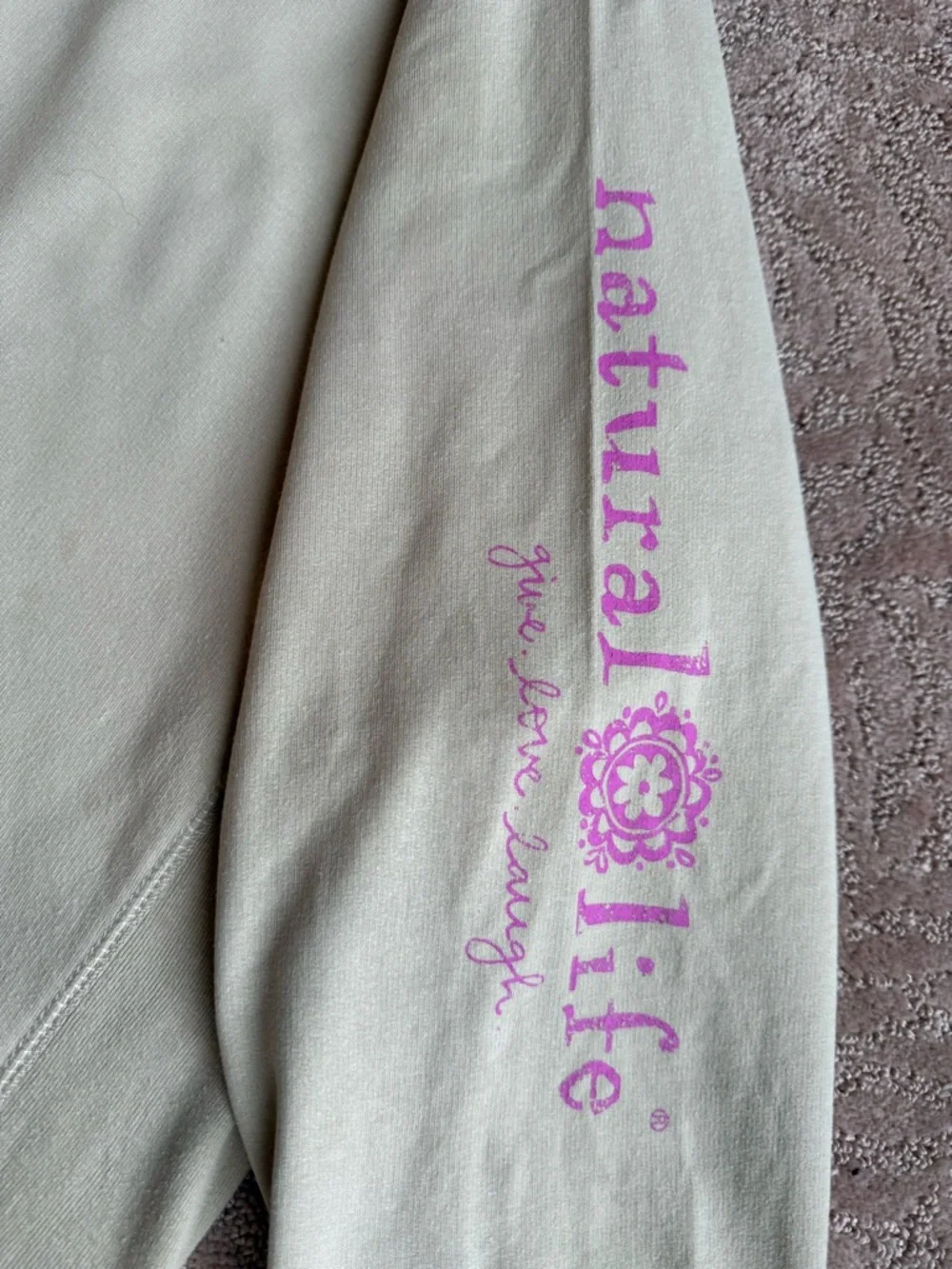 Natural Life ‘Do Good Things’ Beige Colorful Graphic Hoodie - Picture 6 of 7